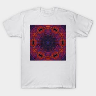 Weave Mandala Red Orange and Purple T-Shirt